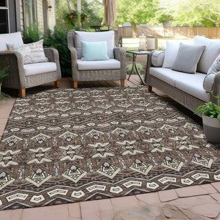 Piper Looms Chantille Moroccan ACN909 Brown Machine Washable Area Rug Outdoor Lifestyle Image Feature
