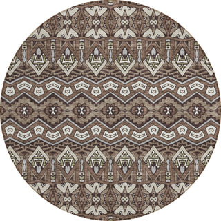 Piper Looms Chantille Moroccan ACN909 Brown Machine Washable Area Rug Round Main Image