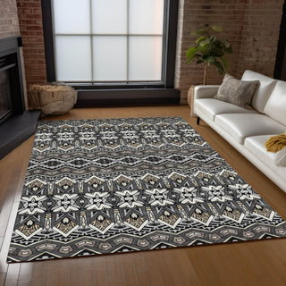 Piper Looms Chantille Moroccan ACN909 Charcoal Machine Washable Area Rug Lifestyle Image Feature