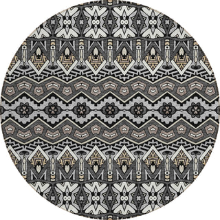 Piper Looms Chantille Moroccan ACN909 Charcoal Machine Washable Area Rug Round Main Image