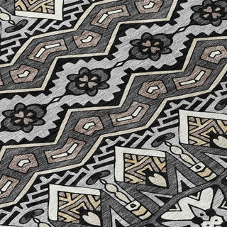 Piper Looms Chantille Moroccan ACN909 Charcoal Machine Washable Area Rug Swatch Image
