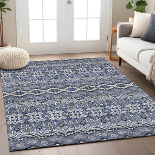 Piper Looms Chantille Moroccan ACN909 Denim Machine Washable Area Rug Lifestyle Image Feature