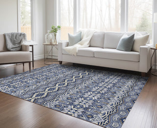 Piper Looms Chantille Moroccan ACN909 Denim Machine Washable Area Rug Lifestyle Image Feature
