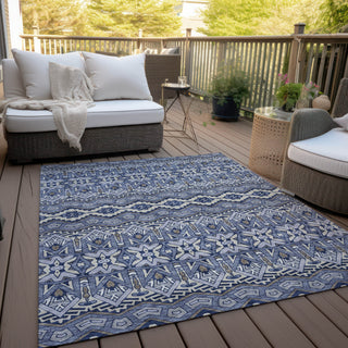 Piper Looms Chantille Moroccan ACN909 Denim Machine Washable Area Rug Outdoor Lifestyle Image Feature