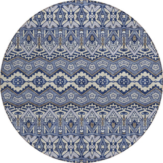 Piper Looms Chantille Moroccan ACN909 Denim Machine Washable Area Rug Round Main Image