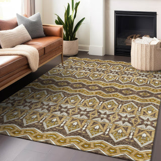 Piper Looms Chantille Moroccan ACN909 Gold Machine Washable Area Rug Lifestyle Image Feature