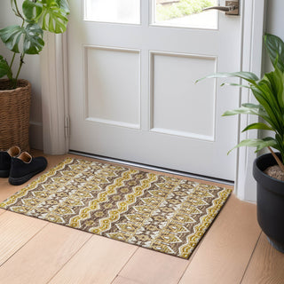 Piper Looms Chantille Moroccan ACN909 Gold Machine Washable Area Rug Scatter Lifestyle Image Feature