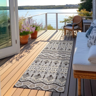 Piper Looms Chantille Moroccan ACN909 Gray Machine Washable Area Rug Runner Outdoor Lifestyle Image Feature