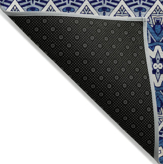 Piper Looms Chantille Moroccan ACN909 Navy Machine Washable Area Rug Backing Image