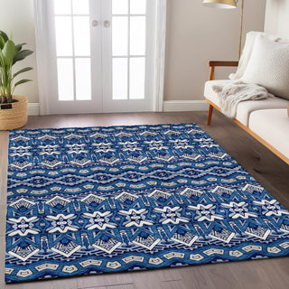 Piper Looms Chantille Moroccan ACN909 Navy Machine Washable Area Rug Lifestyle Image Feature