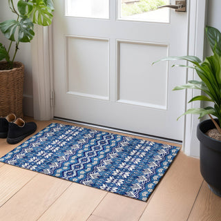 Piper Looms Chantille Moroccan ACN909 Navy Machine Washable Area Rug Scatter Lifestyle Image Feature