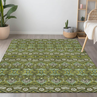 Piper Looms Chantille Moroccan ACN909 Olive Machine Washable Area Rug Lifestyle Image Feature