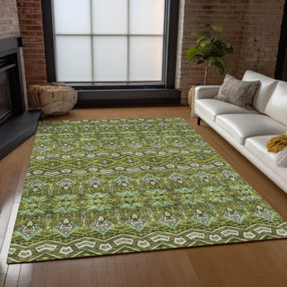 Piper Looms Chantille Moroccan ACN909 Olive Machine Washable Area Rug Lifestyle Image Feature