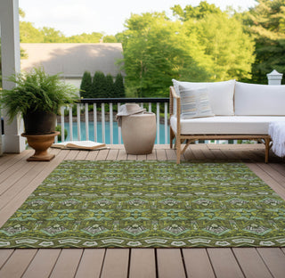 Piper Looms Chantille Moroccan ACN909 Olive Machine Washable Area Rug Outdoor Lifestyle Image Feature