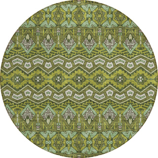 Piper Looms Chantille Moroccan ACN909 Olive Machine Washable Area Rug Round Main Image