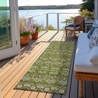 Piper Looms Chantille Moroccan ACN909 Olive Machine Washable Area Rug Runner Outdoor Lifestyle Image Feature