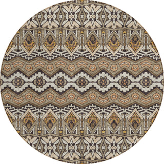 Piper Looms Chantille Moroccan ACN909 Taupe Machine Washable Area Rug Round Main Image