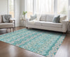 Piper Looms Chantille Moroccan ACN909 Teal Machine Washable Area Rug Lifestyle Image Feature