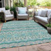 Piper Looms Chantille Moroccan ACN909 Teal Machine Washable Area Rug Outdoor Lifestyle Image Feature