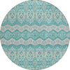 Piper Looms Chantille Moroccan ACN909 Teal Machine Washable Area Rug Round Main Image