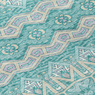 Piper Looms Chantille Moroccan ACN909 Teal Machine Washable Area Rug Swatch Image