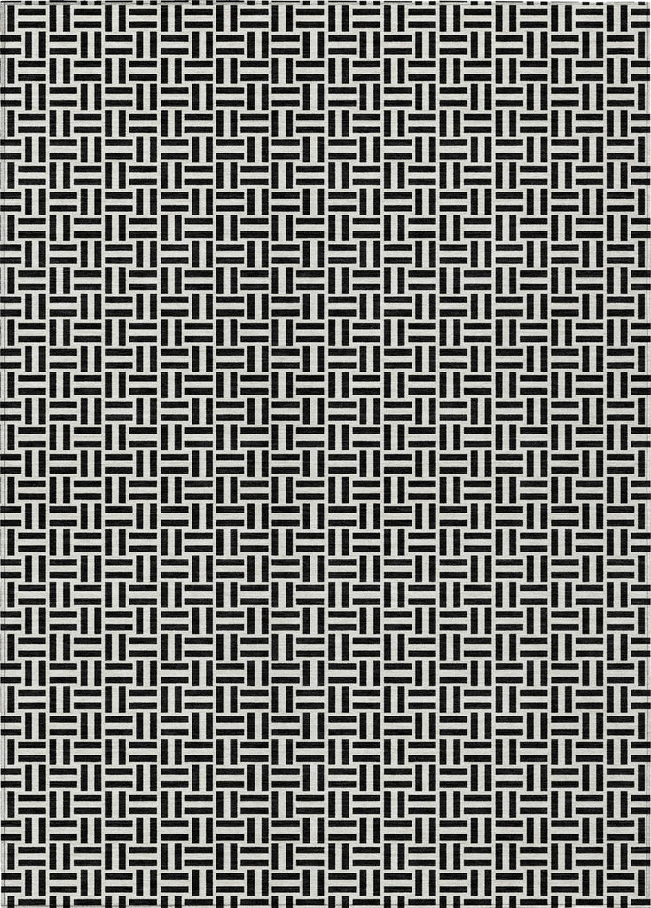 Piper Looms Chantille Geometric ACN911 Black Machine Washable Area Rug main image