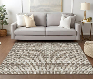 Piper Looms Chantille Geometric ACN911 Brown Machine Washable Area Rug Lifestyle Image Feature