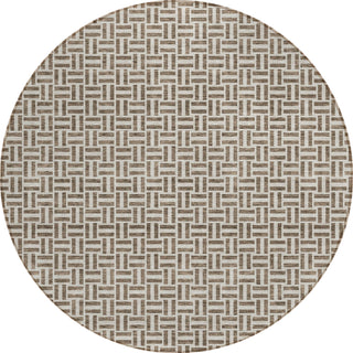 Piper Looms Chantille Geometric ACN911 Brown Machine Washable Area Rug Round Main Image