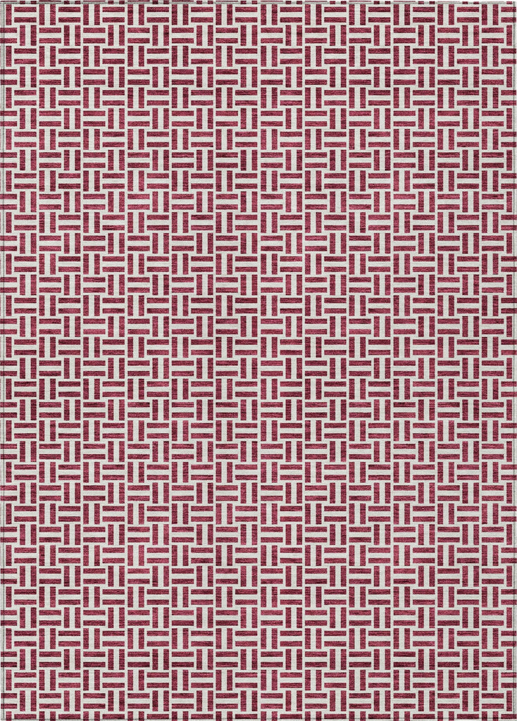 Piper Looms Chantille Geometric ACN911 Burgundy Machine Washable Area Rug main image