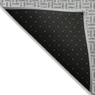 Piper Looms Chantille Geometric ACN911 Gray Machine Washable Area Rug Backing Image