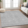 Piper Looms Chantille Geometric ACN911 Gray Machine Washable Area Rug Lifestyle Image Feature