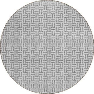Piper Looms Chantille Geometric ACN911 Gray Machine Washable Area Rug Round Main Image