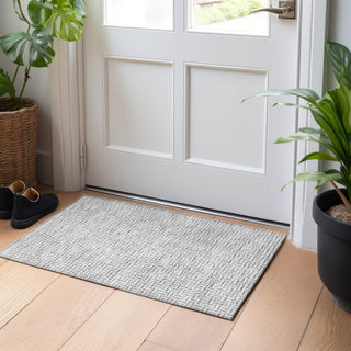 Piper Looms Chantille Geometric ACN911 Gray Machine Washable Area Rug Scatter Lifestyle Image Feature