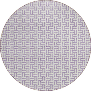 Piper Looms Chantille Geometric ACN911 Lavender Machine Washable Area Rug Round Main Image