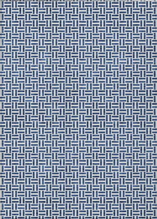 Piper Looms Chantille Geometric ACN911 Navy Machine Washable Area Rug main image