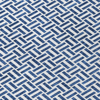Piper Looms Chantille Geometric ACN911 Navy Machine Washable Area Rug Swatch Image