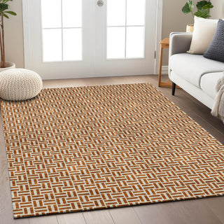 Piper Looms Chantille Geometric ACN911 Paprika Machine Washable Area Rug Lifestyle Image Feature