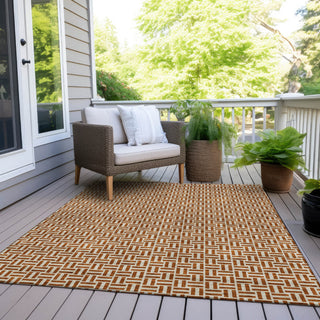 Piper Looms Chantille Geometric ACN911 Paprika Machine Washable Area Rug Outdoor Lifestyle Image Feature