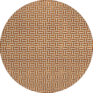 Piper Looms Chantille Geometric ACN911 Paprika Machine Washable Area Rug Round Main Image