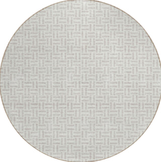 Piper Looms Chantille Geometric ACN911 Taupe Machine Washable Area Rug Round Main Image