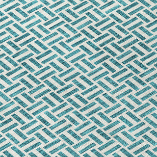 Piper Looms Chantille Geometric ACN911 Teal Machine Washable Area Rug Swatch Image