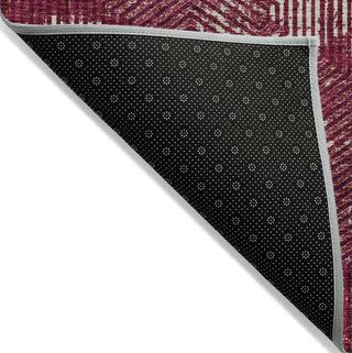 Piper Looms Chantille Geometric ACN912 Burgundy Machine Washable Area Rug Backing Image