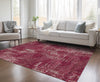 Piper Looms Chantille Geometric ACN912 Burgundy Machine Washable Area Rug Lifestyle Image Feature