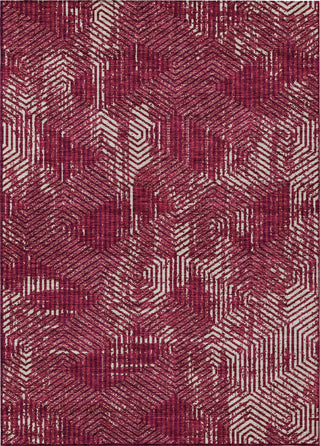 Piper Looms Chantille Geometric ACN912 Burgundy Machine Washable Area Rug main image