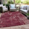 Piper Looms Chantille Geometric ACN912 Burgundy Machine Washable Area Rug Outdoor Lifestyle Image Feature