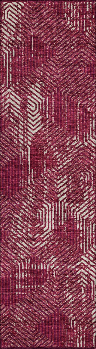 Piper Looms Chantille Geometric ACN912 Burgundy Machine Washable Area Rug Runner Main Image