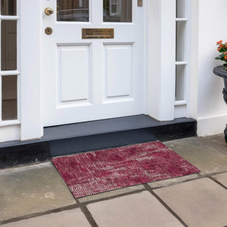 Piper Looms Chantille Geometric ACN912 Burgundy Machine Washable Area Rug Scatter Outdoor Lifestyle Image Feature