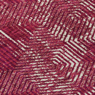 Piper Looms Chantille Geometric ACN912 Burgundy Machine Washable Area Rug Swatch Image