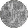 Piper Looms Chantille Geometric ACN912 Gray Machine Washable Area Rug Round Main Image