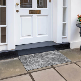 Piper Looms Chantille Geometric ACN912 Gray Machine Washable Area Rug Scatter Outdoor Lifestyle Image Feature